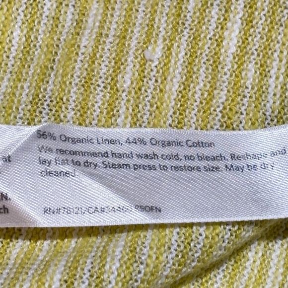 Eileen Fisher Linen/Cotton Long Sleeve Knit Top Sz PM Breathable Beach Coastal - Picture 10 of 12